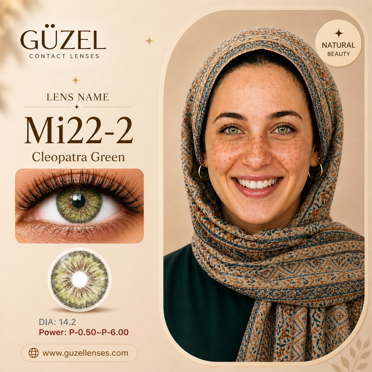 Cleopatra Green contact lens | عدسة Cleopatra Green